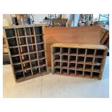 Wood Storage Crates with Compartments