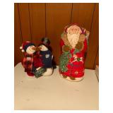 Santa Doll and Animated Snowmen Decor