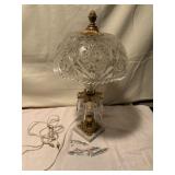 Crystal and Brass Table Lamp with Prisms