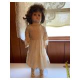 19-Inch Porcelain-Composite Doll in Lace Dress