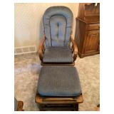 Wooden Glider Rocking Chair with Ottoman