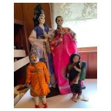 Four Cultural Cloth Dolls
