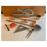Central Protractor, Klein 100ft Tape Measure, Carp