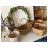 Wicker Baskets and Floral Garland