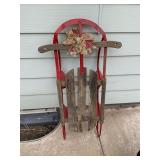 Wood and Metal Snow Sled