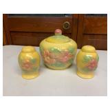 VTG USA Yellow Ceramic Sugar Jar and Shaker Set