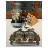 Cuisinart Food Processor, Knife Set, and Waffle Ir