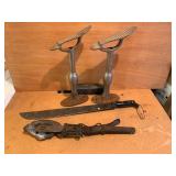 Two Cobblers Stands, 1943 Machete, and Tool