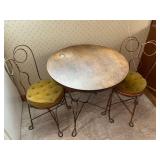 Metal Bistro Set With Wood Tabletop