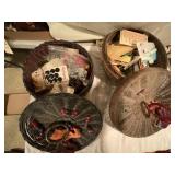 Two Wicker Baskets With Sewing Supplies