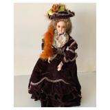 Porcelain Doll in Victorian-Style Attire