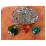 Art Glass Bowl and Miniature Pitchers