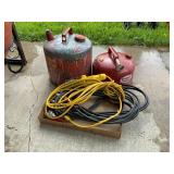Metal Gas Cans and Electrical Cables