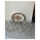 Glassware and Turkey Platter Set