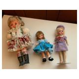 Three Dolls, Including Bisque and Vinyl