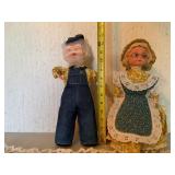 Fabric Dolls in Farmhouse Attire with Textile