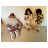 Three Vintage Fabric Figurines