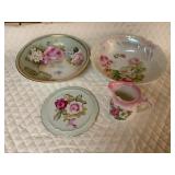 Four-Piece Floral Porcelain Dish Set