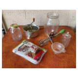 Food Mill, Vintage Hand Mixer, Glass Funnel, Canni