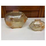 Vintage Iridescent Glass Piggy Banks