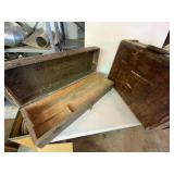Wood Storage Case and Vintage Suitcase