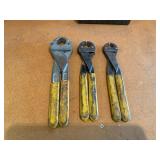 Three Cable Cutters with Yellow Handles