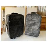 Black Leather Suitcases with Wheels