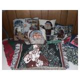 Santa-Themed Pillows and Throws