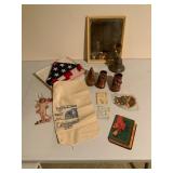 Bell, Small Flag, Bronze Shoes, Wooden Shoe and Ke