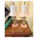 Glass Table Lamps with Frosted Shades