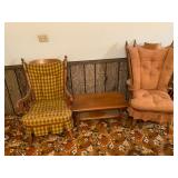 Two Armchairs and Wood Coffee Table