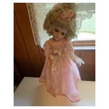 Porcelain Angel Doll in Pink Lace Dress