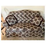 Floral Upholstered Two-Seat Loveseat