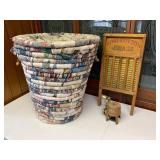 Washboard, Model Toy Washer, Rag Clothes Hamper