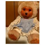 Raikes Vintage Wooden-Faced Plush Bear