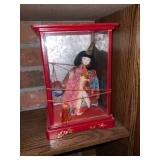 Traditional Japanese Doll in Glass Case