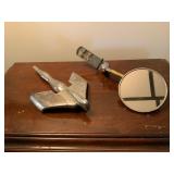 Chrome Hood Ornament and Side Mirror