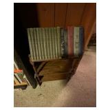 Wooden Two-Tier Bookstand with Mixed Books