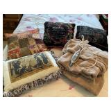 Decorative Pillows and Electric Throw
