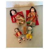 Four Japanese-Style Dolls and Accessories