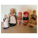 Five Vintage Dolls in Diverse Styles