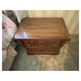 Wooden Nightstand With Drawer and Brass Pulls