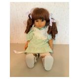 Poseable Vinyl Doll with Green Polka Dot Dress