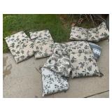 Floral Outdoor Chair Cushions, Mixed Set