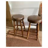 Wooden Stools with Vinyl Seats