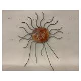 Metal and Terra Cotta Sun Wall Hanging