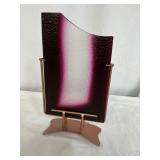 Glass Panel Vase with Copper Stand