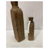 Two Rectangular Clay Vases