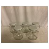 5 Clear Glass Jars with Lids