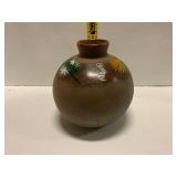 Hand-Painted Clay Pot with Floral Design